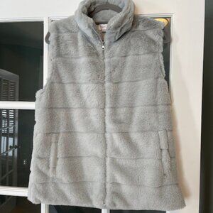 Women's Gray Furry Vest